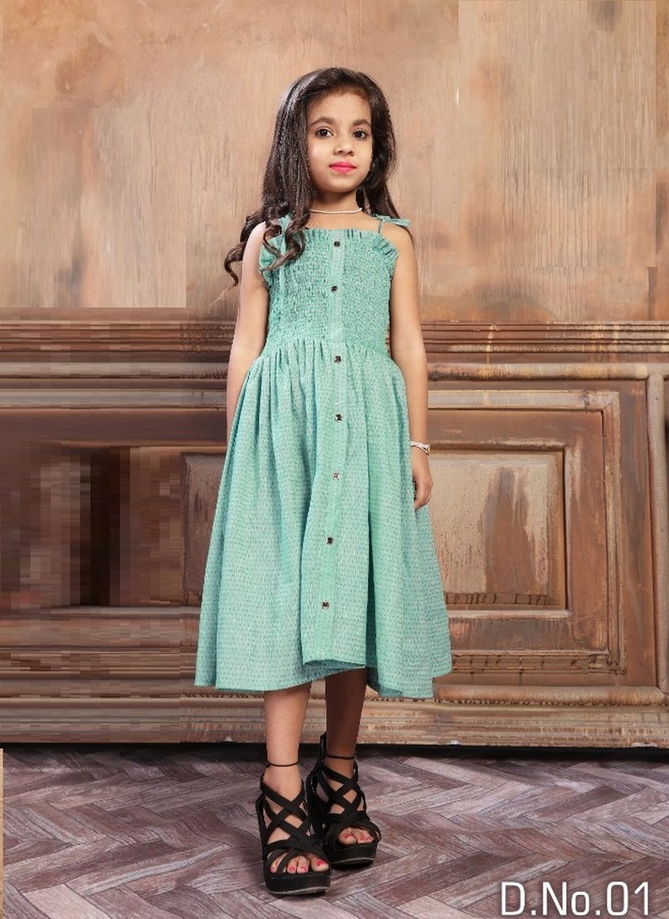 Hubby Western Wear Latest Designer Exclusive Fancy Off shoulder frock Westen Style South Cotton Kids Wear Collcetion